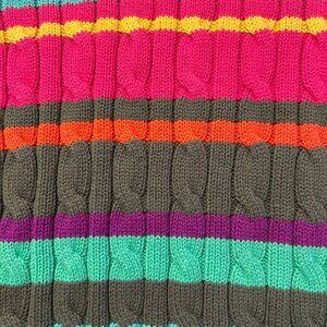 Polo Ralph Lauren Girls Striped Cable-Knit Cotton Sweater L (12-14)